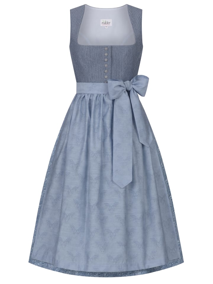 Nübler Dirndl Romina Lang in Rauchblau günstig kaufen