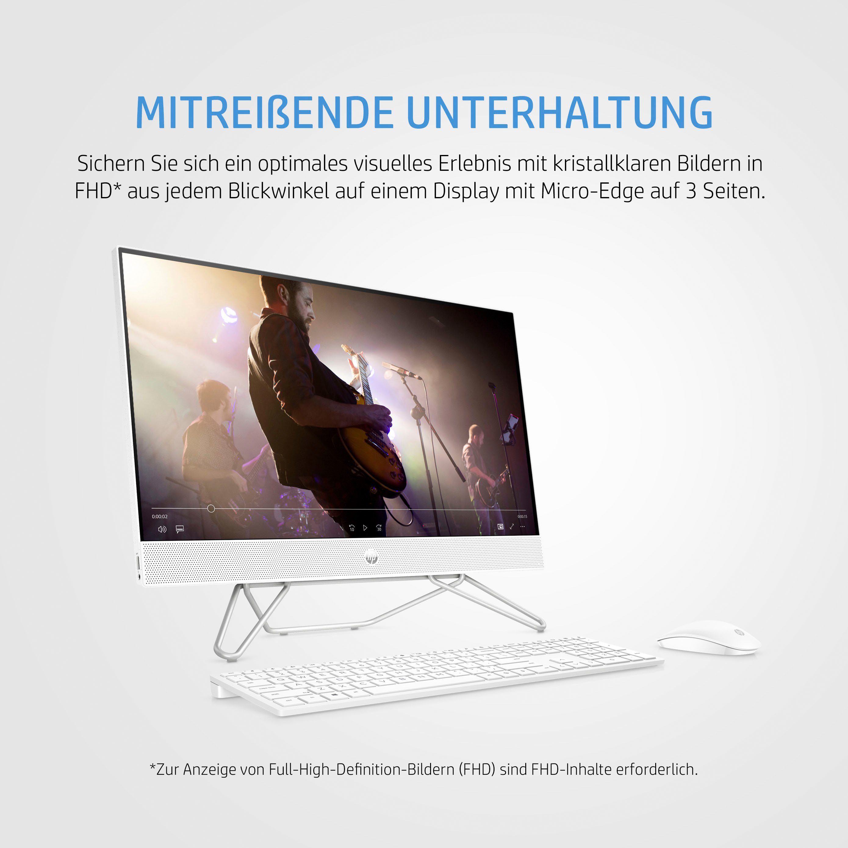 HP 24-cb0202ng All-in-One PC (23,8 Zoll, Intel Pentium J5040, UHD Graphics 605, 8 GB RAM, 512 GB SSD)