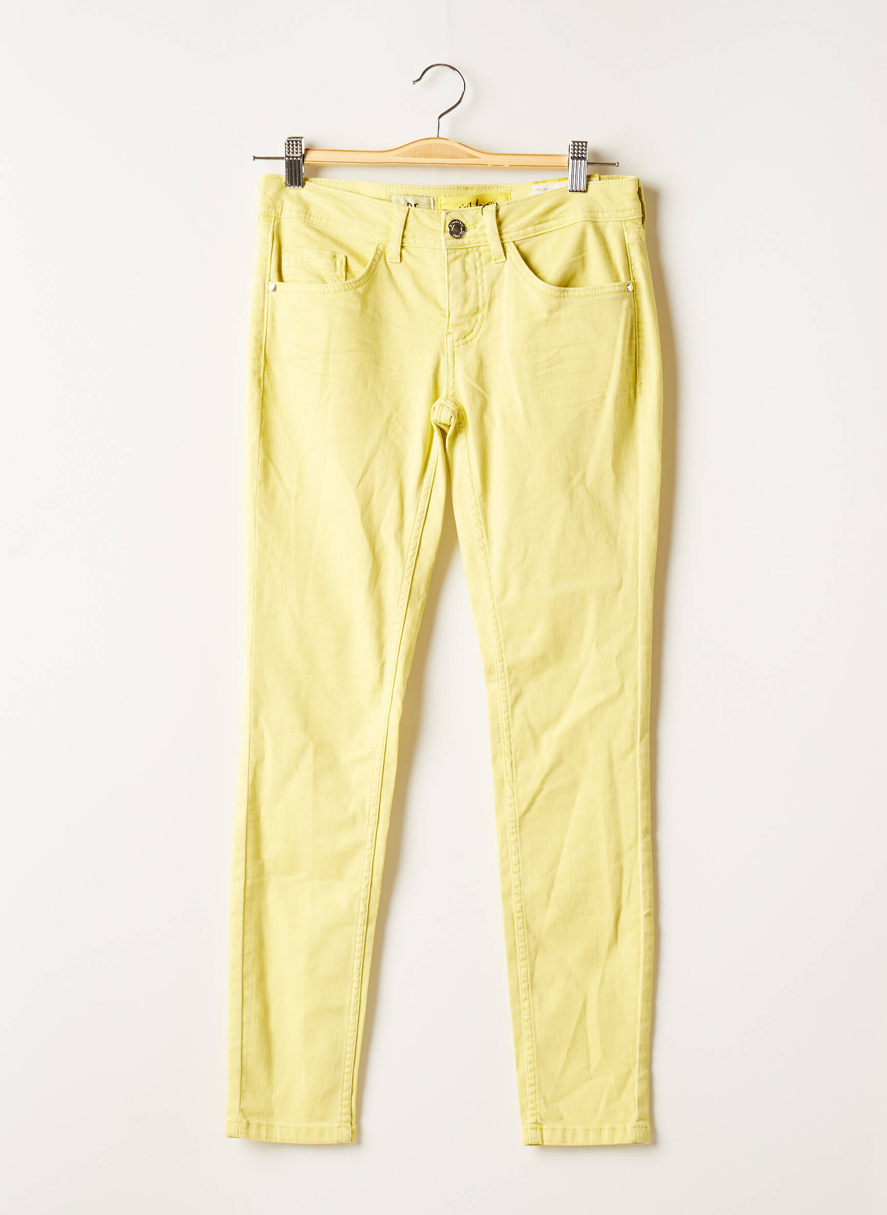 Street One Jeans Coupe Slim Femme couleur jaune