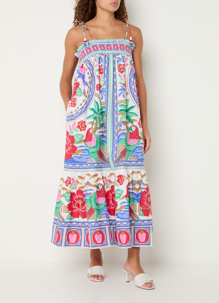 Vestido midi estampado de Farm Rio con bolsillos laterales