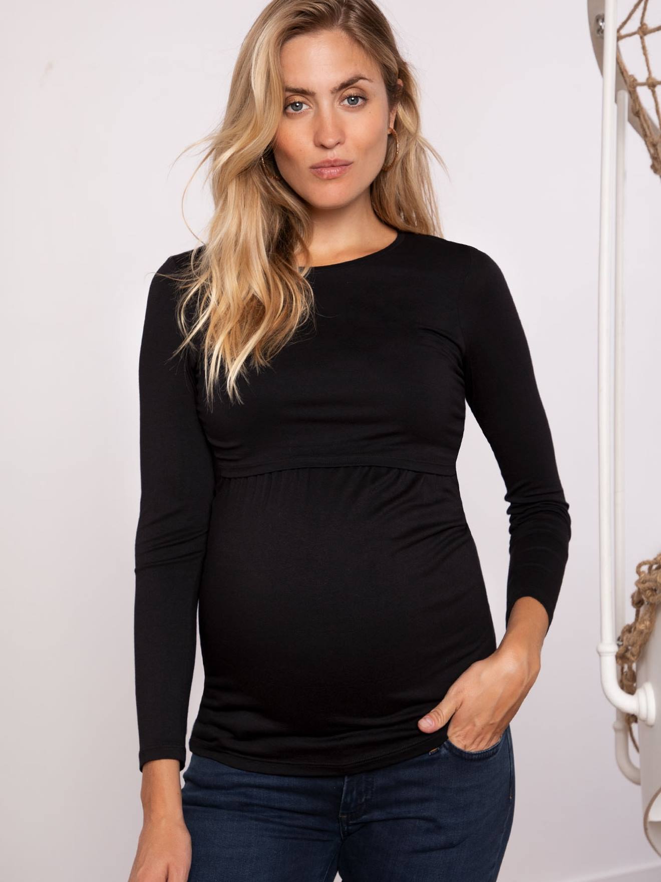 Envie de Fraise Nachhaltiges Shirt für Schwangerschaft & Stillzeit LINE LS ENVIE DE FRAISE - schwarz