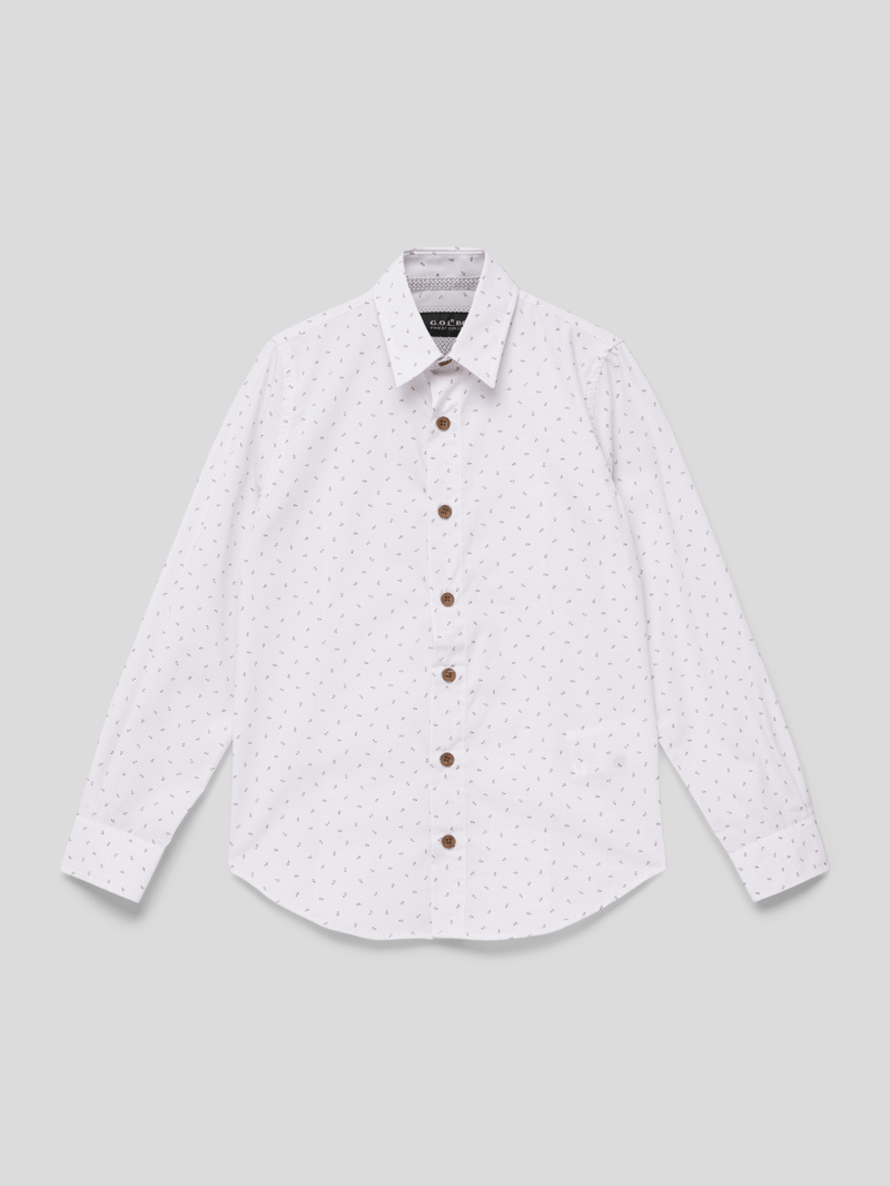 Hemd mit Allover-Muster in beige