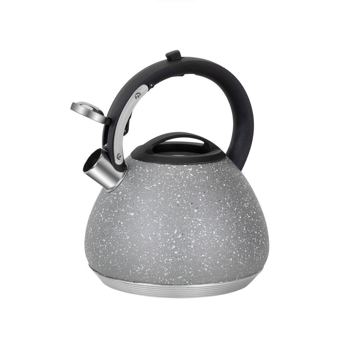 RESTO Kitchenware Wasserkessel LYRA, Cromargan® Edelstahl Rostfrei 18/10 (1-tlg), Pfeifenkessel, mit Marmor-Oberflächenbeschichtung, und mehrschichtigem Kapselboden