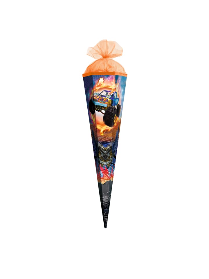 ROTH Geschenk-Schultüte klein Monstertruck Fire 50 cm, eckig in Orange günstig kaufen onesize