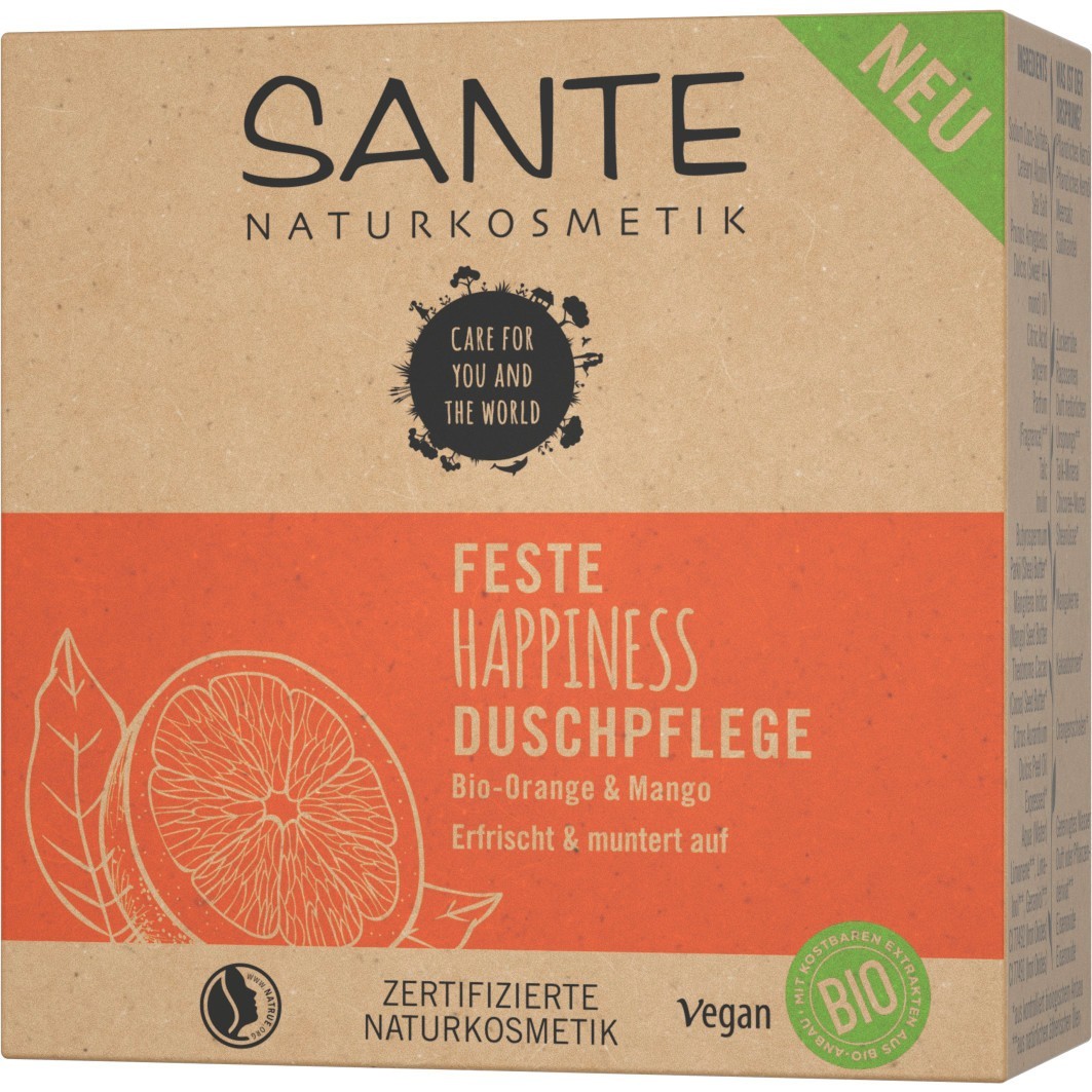 Feste HAPPINESS Duschpflege Bio-Orange & Mango