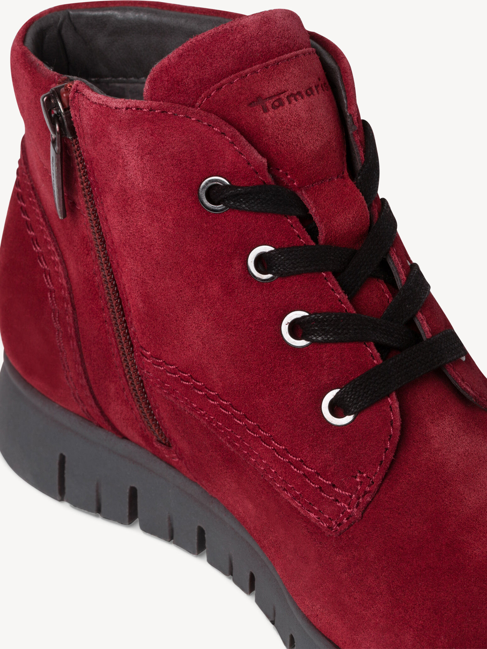 Bottine en cuir - rouge