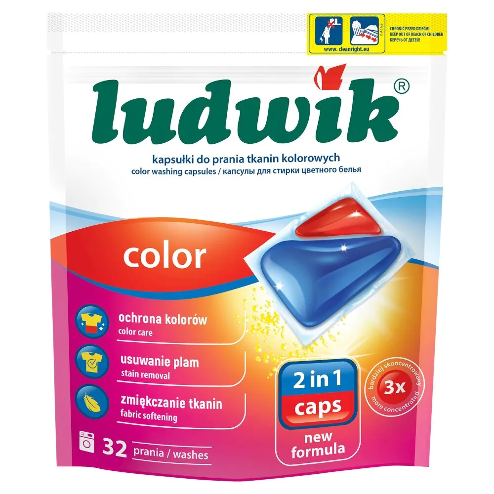 „Ludwik Color 2 in 1“ kapsulės spalvotiems audiniams skalbti
