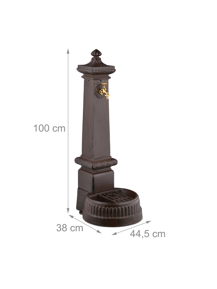 relaxdays Standbrunnen in Braun - (B)44,5 x (H)100 x (T)38 cm günstig kaufen onesize