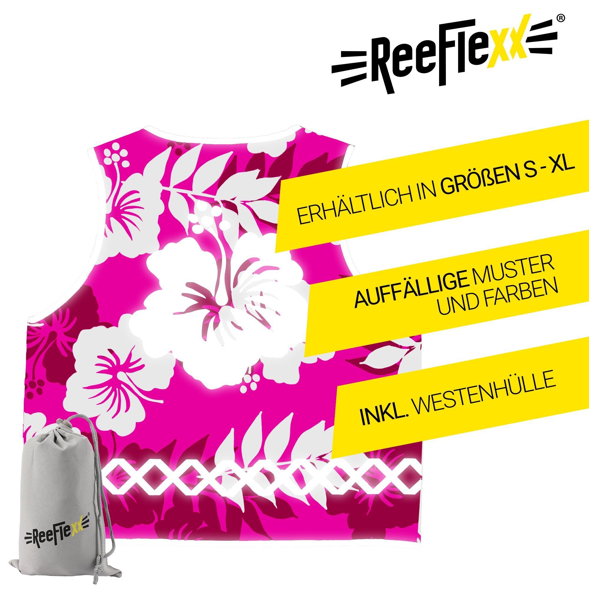 ReeFlexx Warnweste Pink Hibiscus - Damenwarnweste
