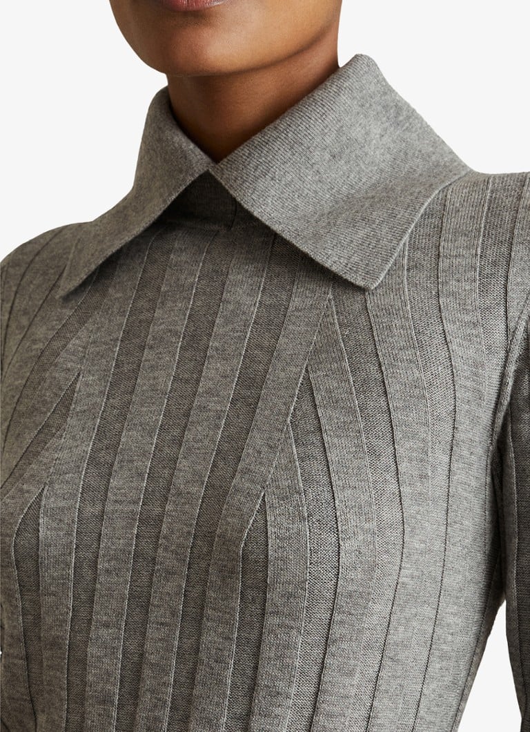 Reiss Winter fine-knit sweater in wool blend with ribbed structure