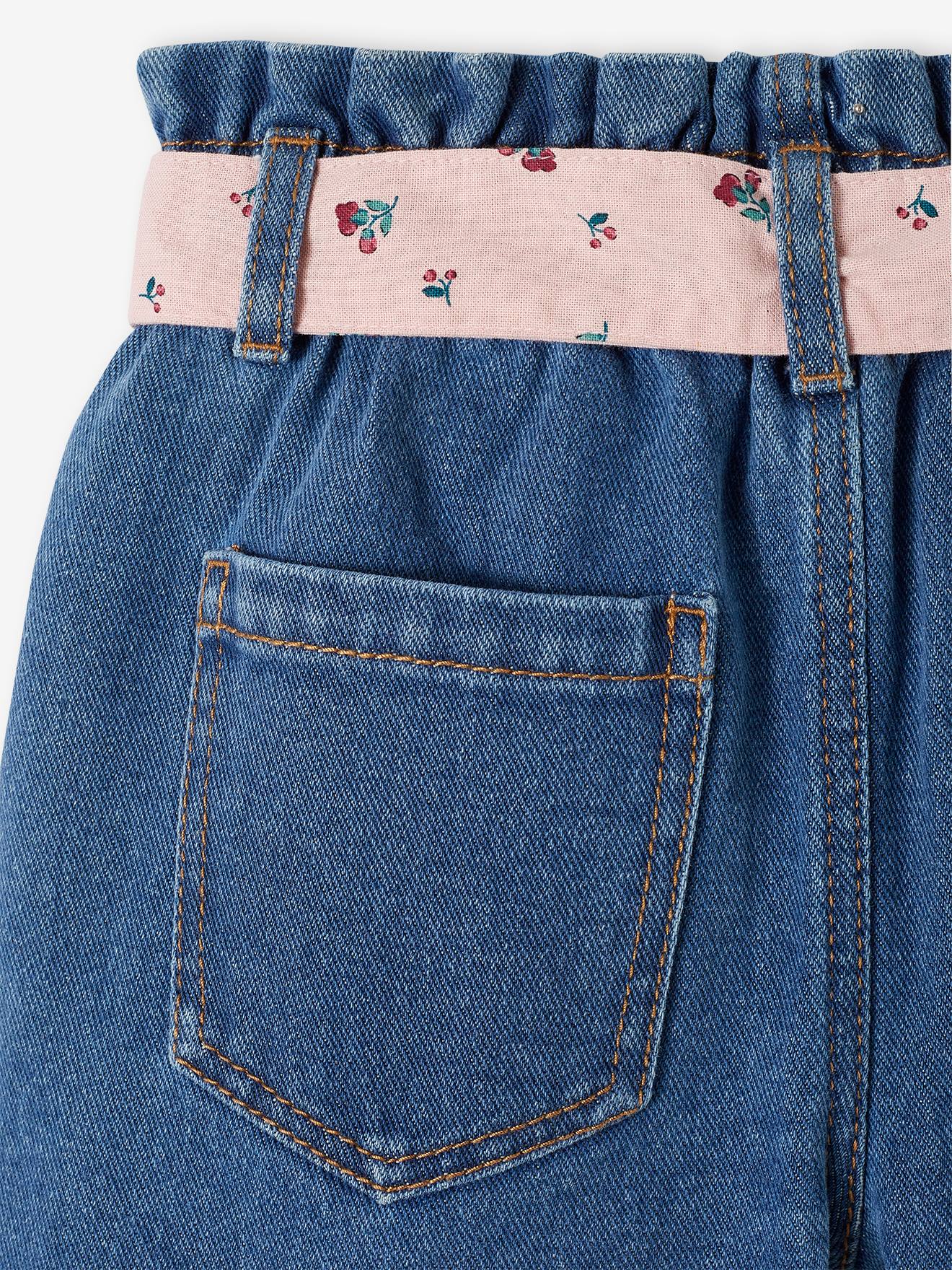 Vertbaudet Mädchen Paperbag-Shorts - blue stone