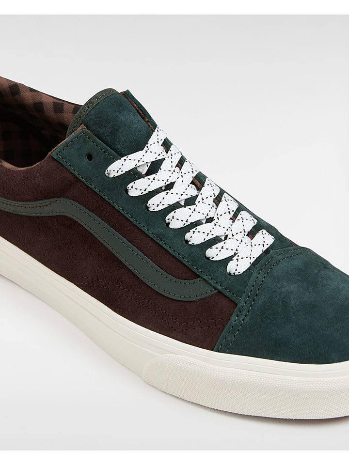 Vans Leder-Sneakers in Braun/ Grün günstig kaufen