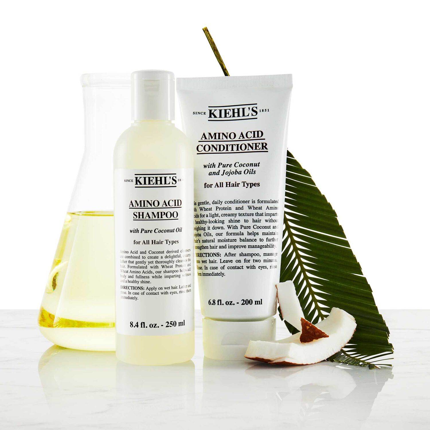 kiehl's Amino Acid Shampoo Shampoing à l'huile de noix de coco pour cheveux normaux 250 ml