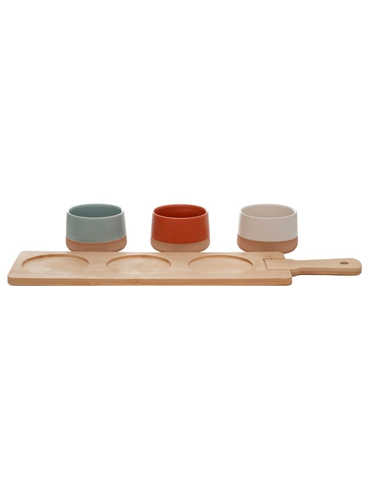 Homla 4tlg. Servierset in Grau/ Terrakotta/ Beige - (L)48 x (B)12 cm günstig kaufen onesize