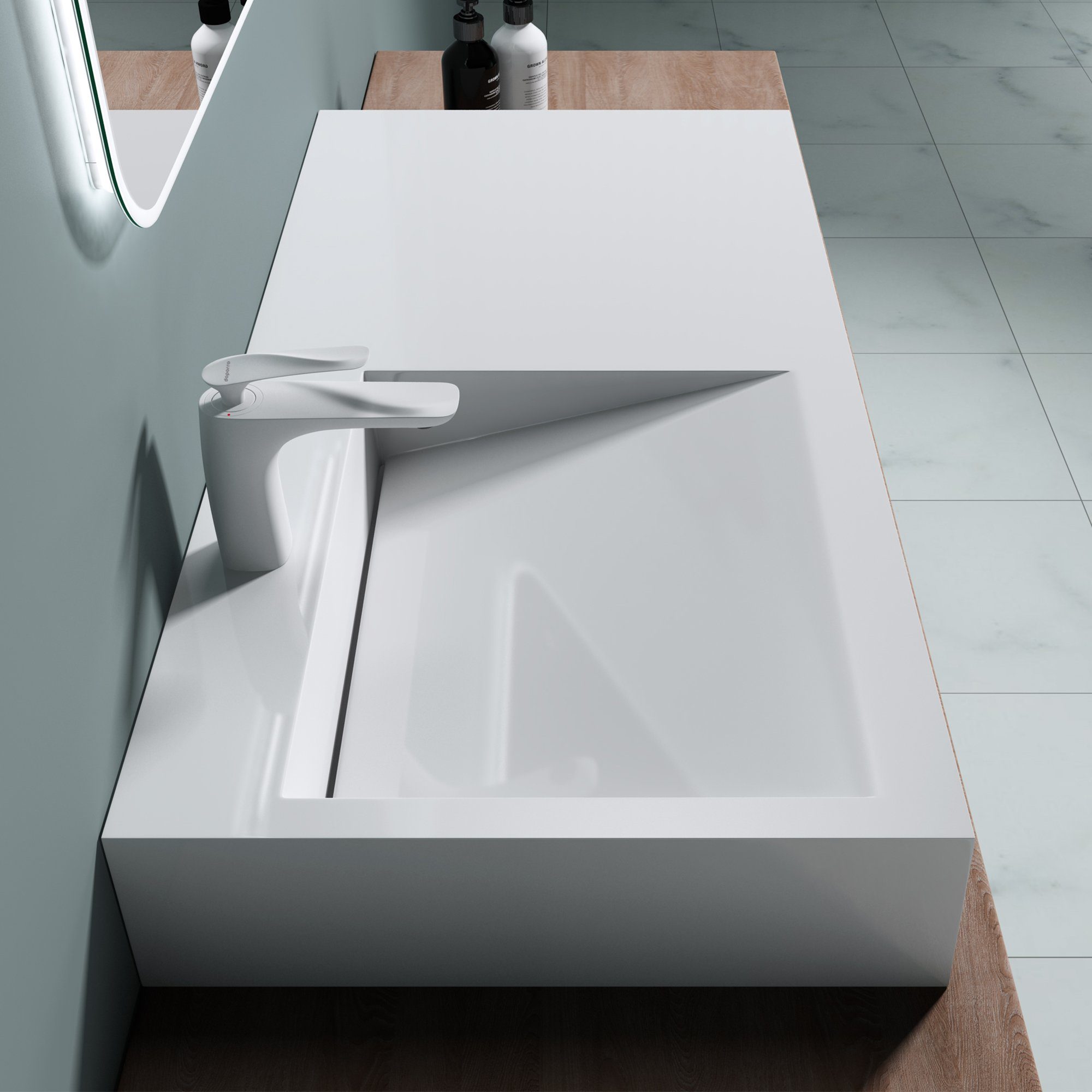doporro Aufsatzwaschbecken doporro Design Aufsatzwaschbecken Col11 Hängewaschbecken Gussmarmor