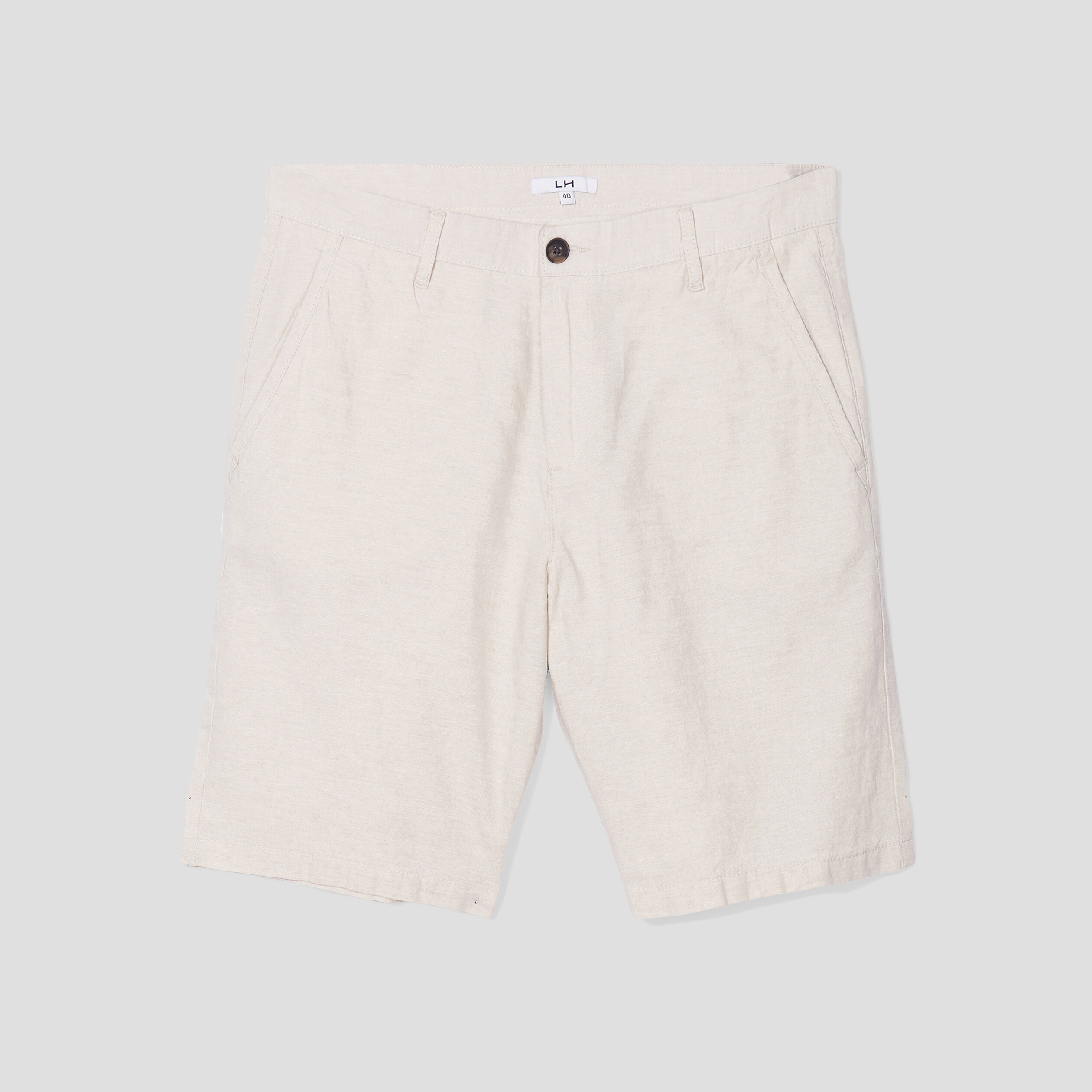 Short chino droit lin majoritaire gris clair homme | La Halle