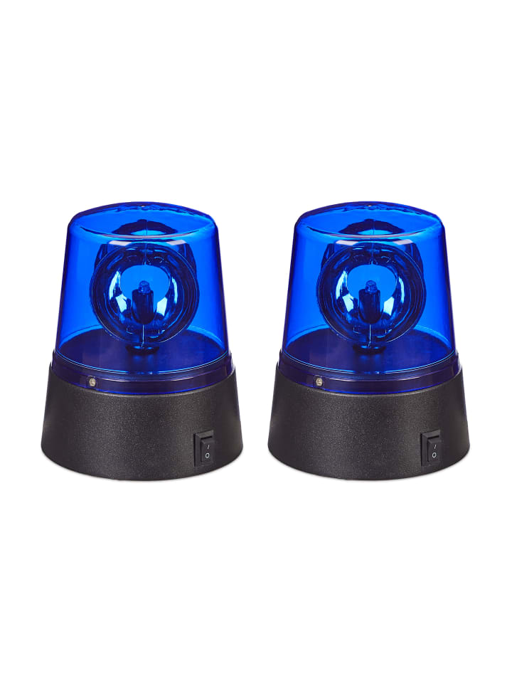relaxdays 2 x LED-Blaulicht in Blau günstig kaufen onesize