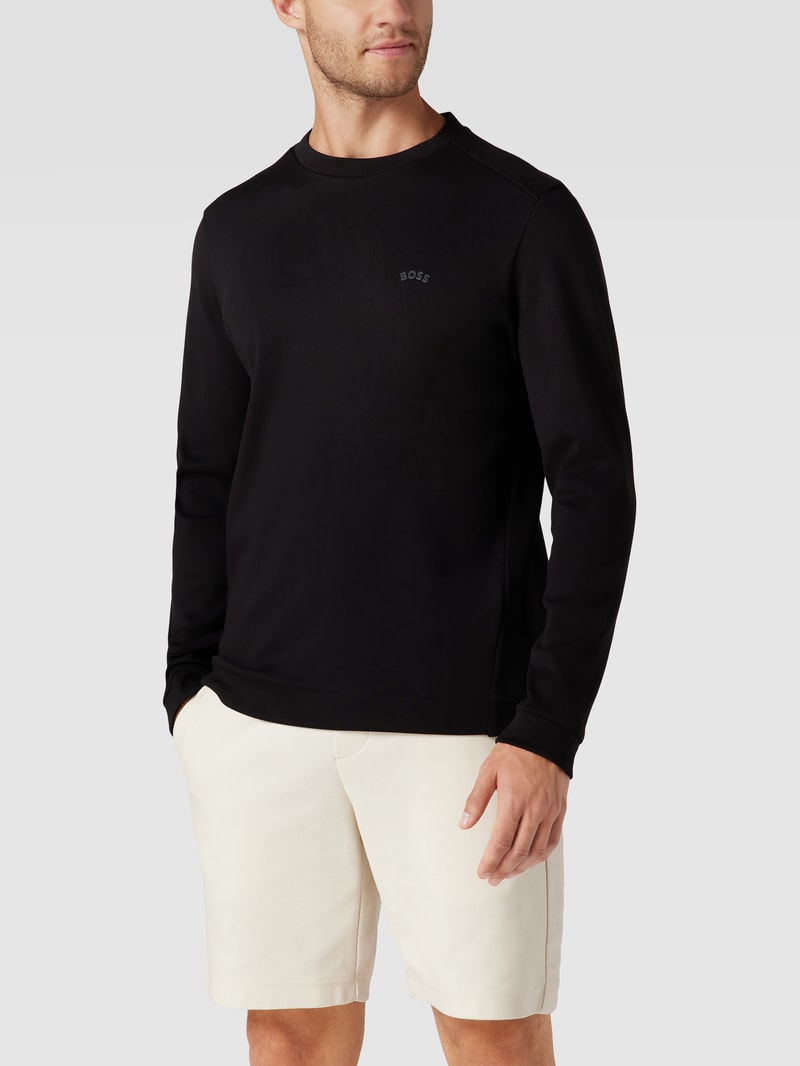 Sweatshirt mit Strukturmuster Modell 'Salbo' in schwarz