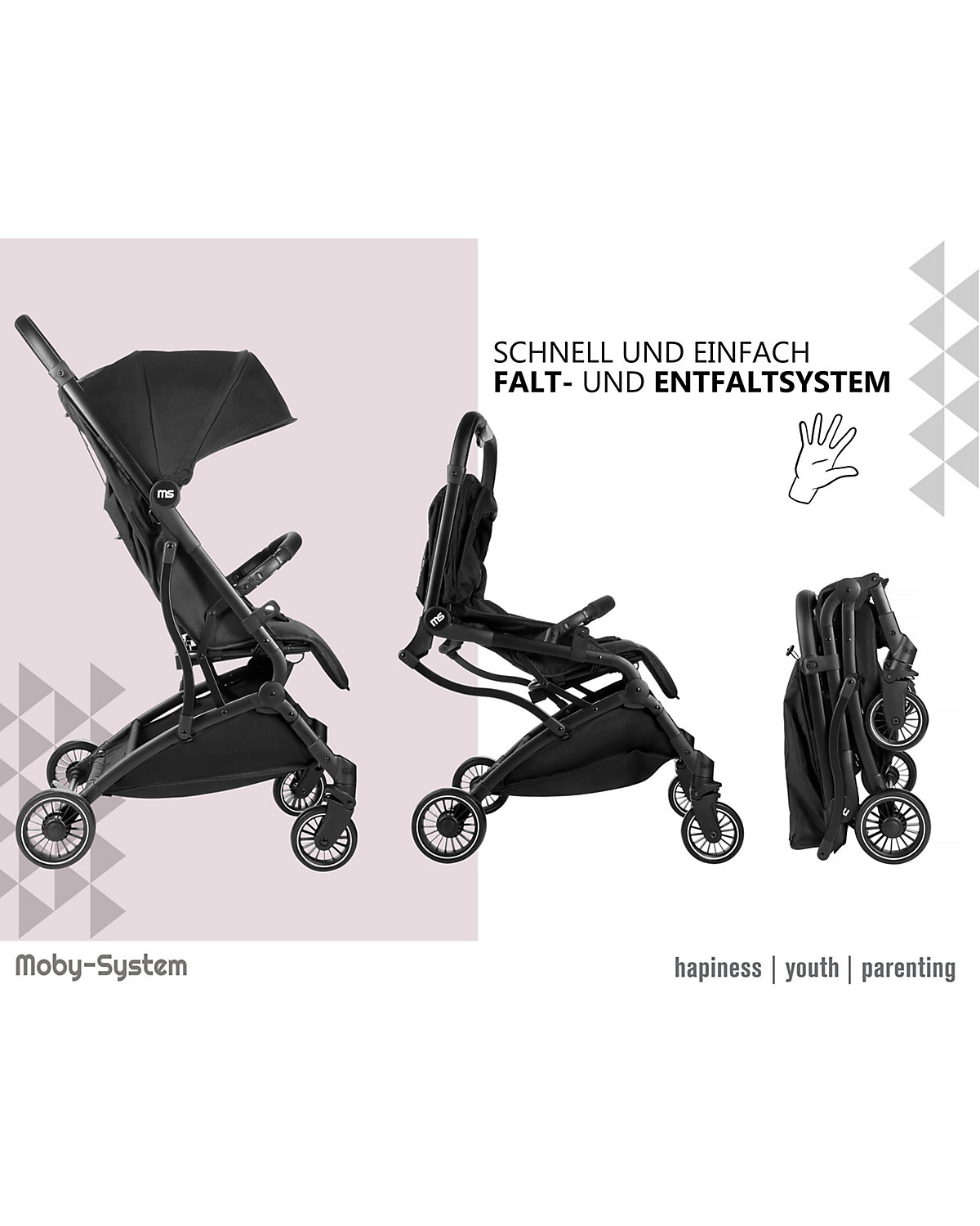 Kinderwagen, Buggy mit dem Koffer, für Kinder bis 15 Kg, Flugzeug tauglich, Fahrzeugs tauglich, großer Einkaufskorb