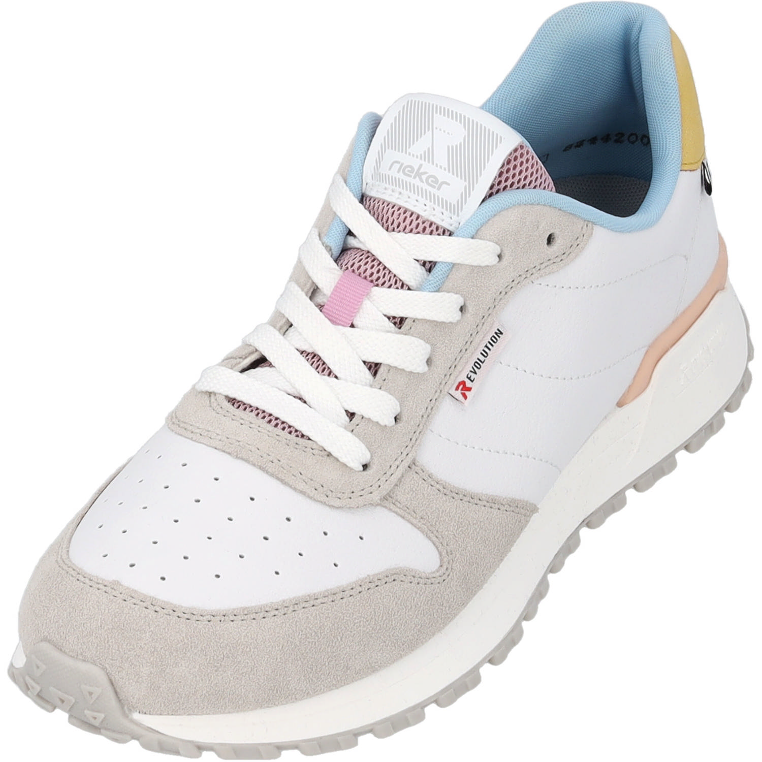 Rieker W0600, Schnürschuhe, Damen, quarz/weiss/sun/lavender/weiss