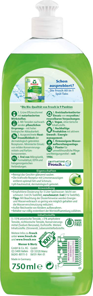 Spülmittel Limonenfrische, 750 ml