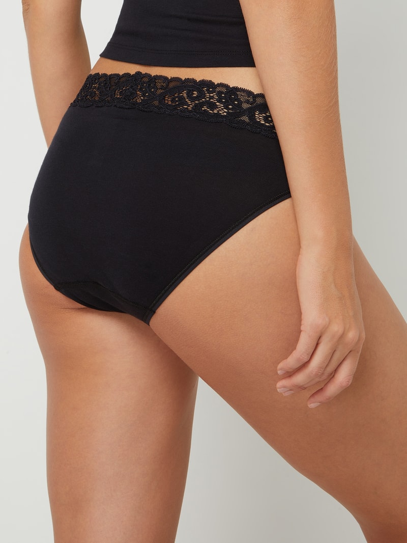 Slip aus Baumwolle mit Spitze Modell Moments in schwarz