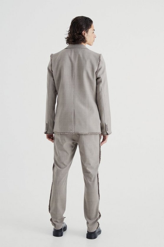 Smarte karierte Slim-Fit Hose mit Rissen