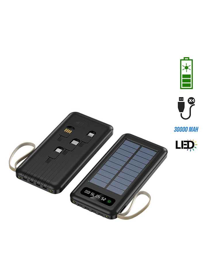 SWEET ACCESS Solar-Powerbank 30.000 mAh in Schwarz günstig kaufen onesize
