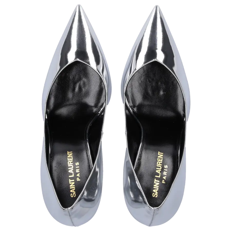 Saint Laurent - Pumps KIKI 100 Lackleder silber - silber