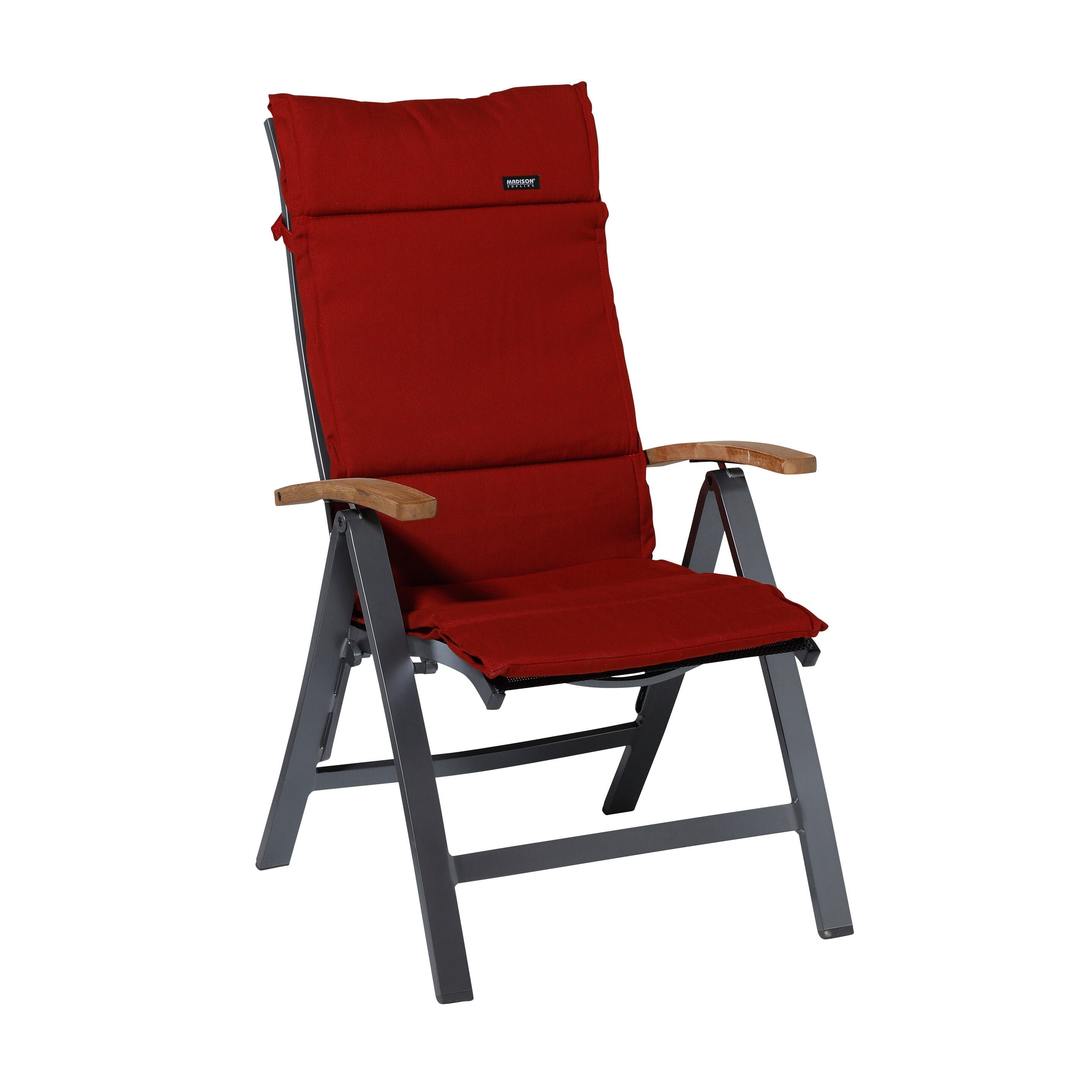 Madison Rib Red 125x50 Gartenkissen Faserkissen mit hoher Rückenlehne