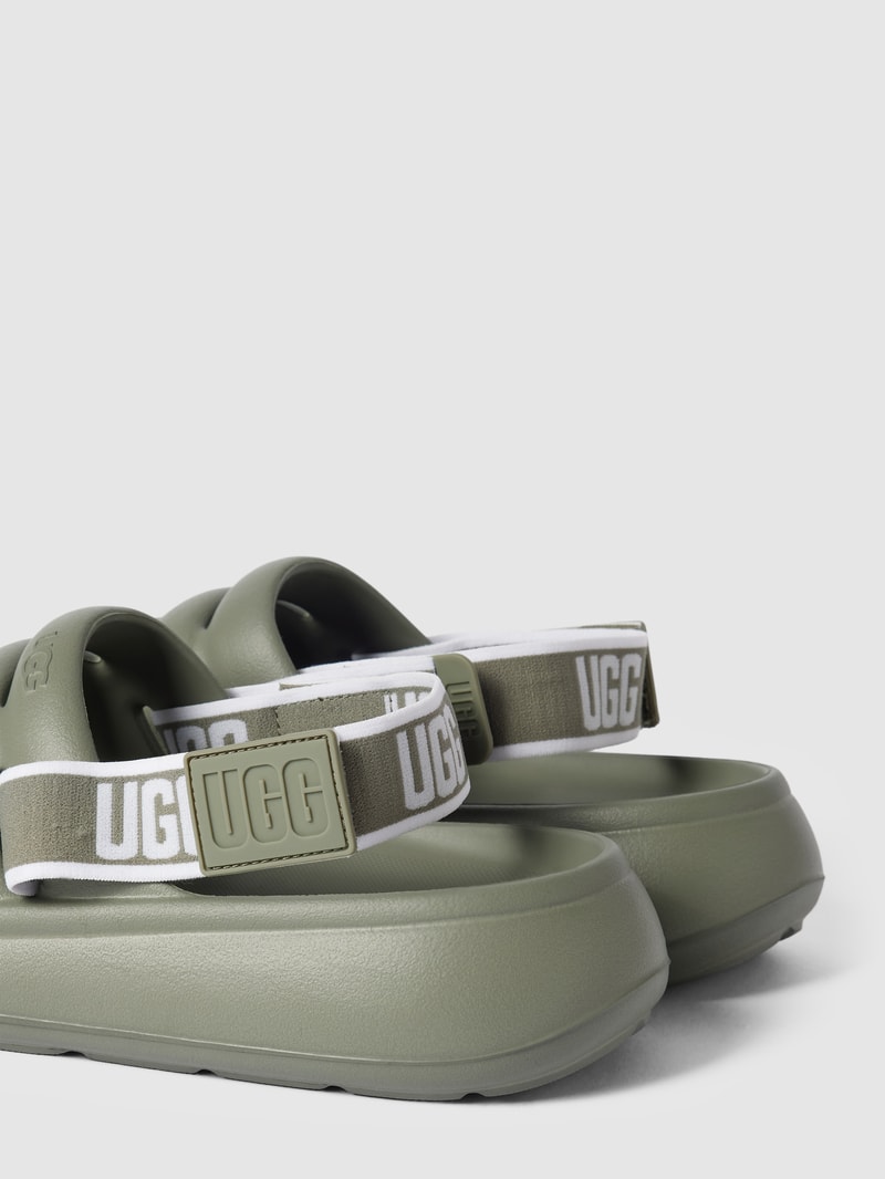 Sandalen mit Label-Details Modell 'FLUFF YEAH' in olivgrün