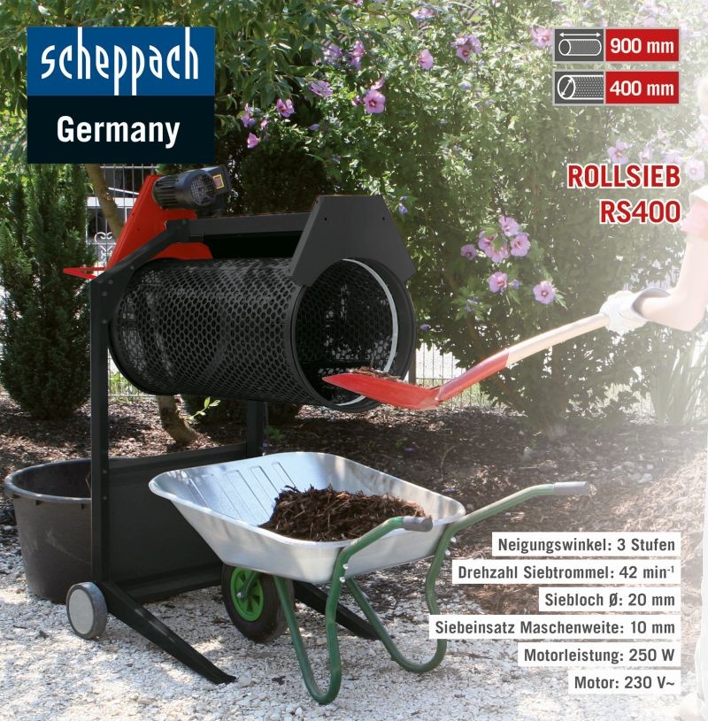 Scheppach Garten Rollsieb RS400