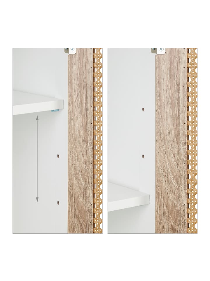 relaxdays Badezimmerschrank in Weiß/ Natur - (B)30 x (H)96,5 x (T)30 cm günstig kaufen onesize