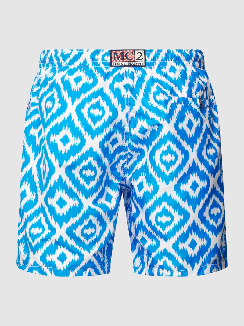 Badehose mit Allover-Print Modell 'CAPRESE' in royalblau