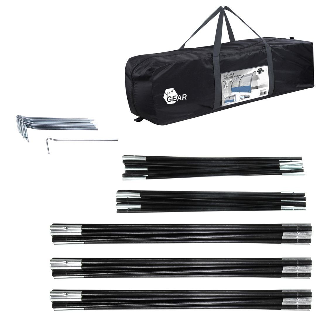 yourGEAR Vorzelt yourGEAR Riviera 200 Vorzelt Wohnwagen Wohnmobil 2 x 2,6m UV 50+, Personen: 0