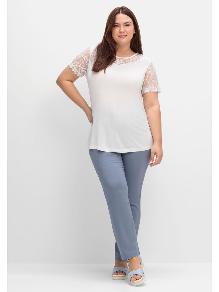 sheego Shirt in weiß günstig kaufen