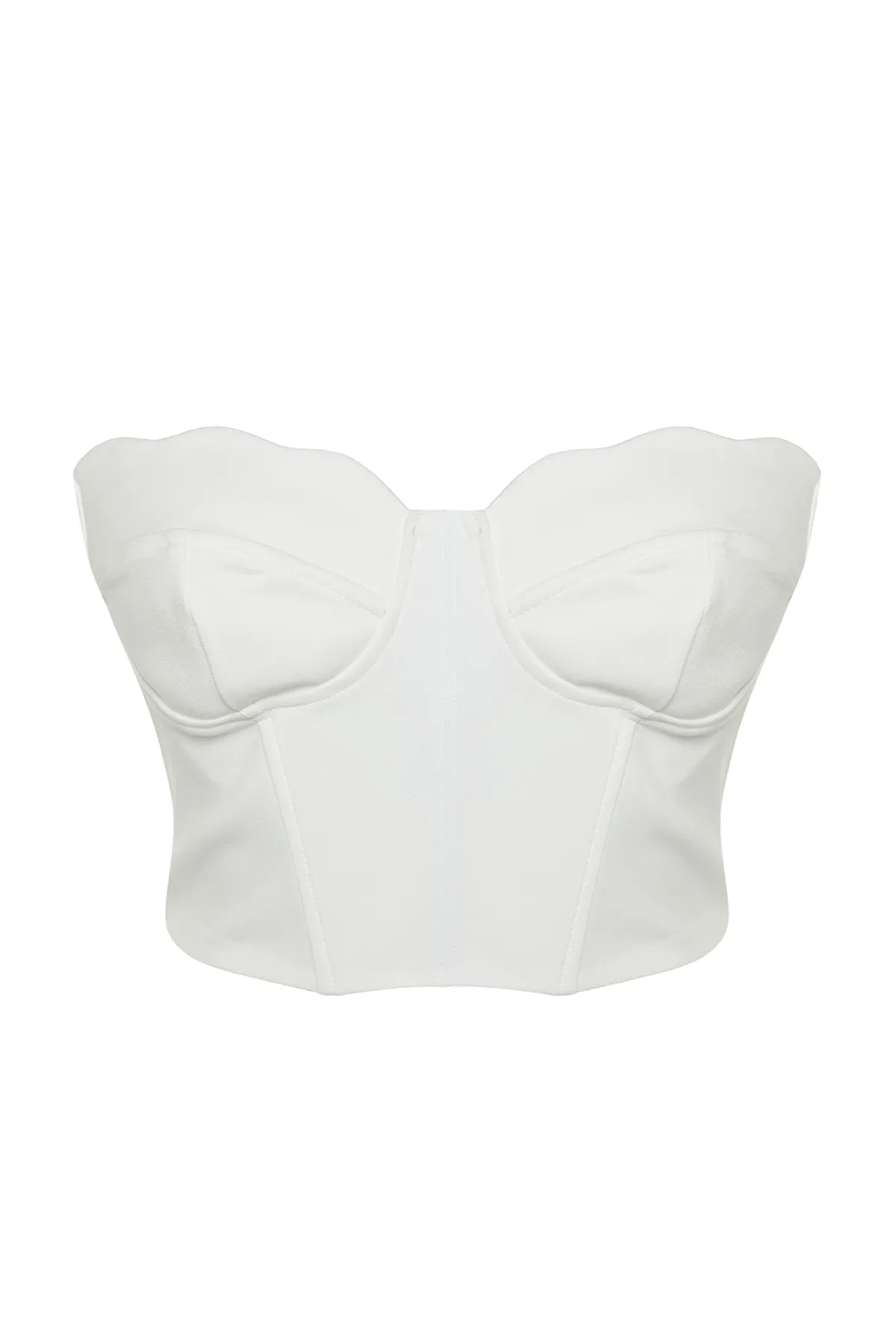 Trendyol Collection  Braut-Bustier mit kurzem Herzkragen in Ecru TPRSS23BS00125