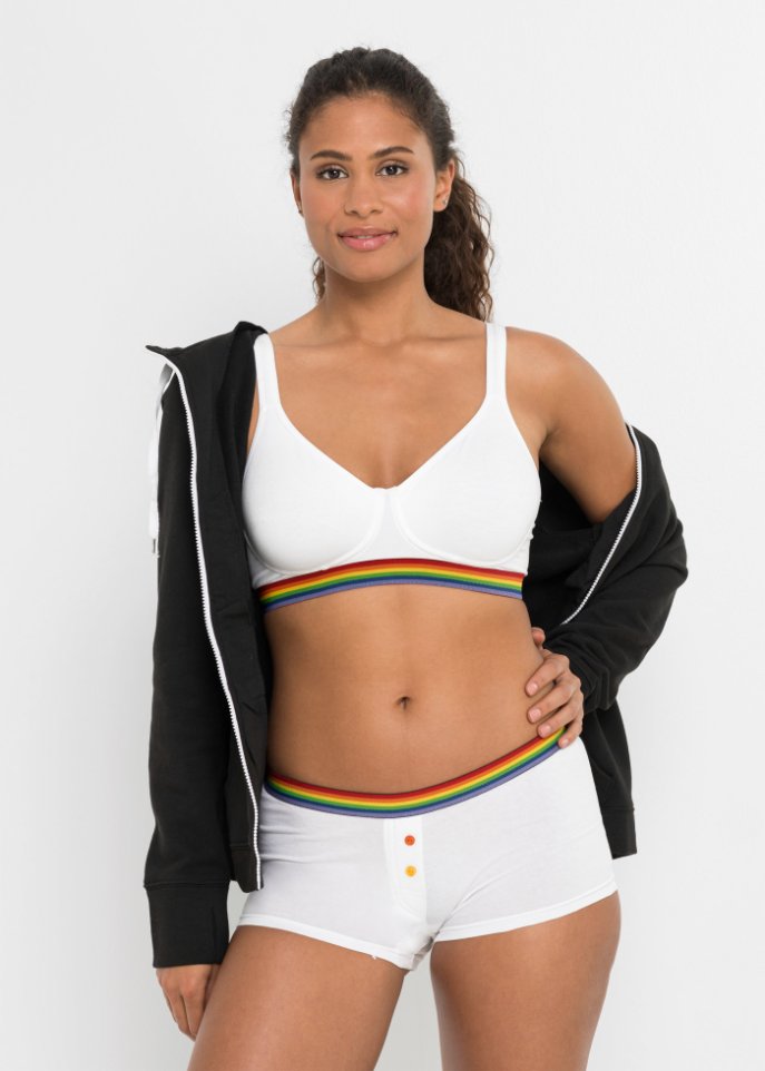 Pride BH ohne Bügel mit Baumwolle (2er Pack)