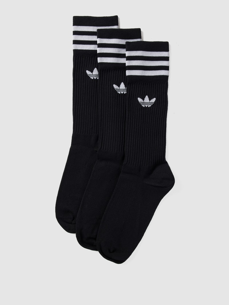 Socken mit Label-Print im 3er-Pack in schwarz