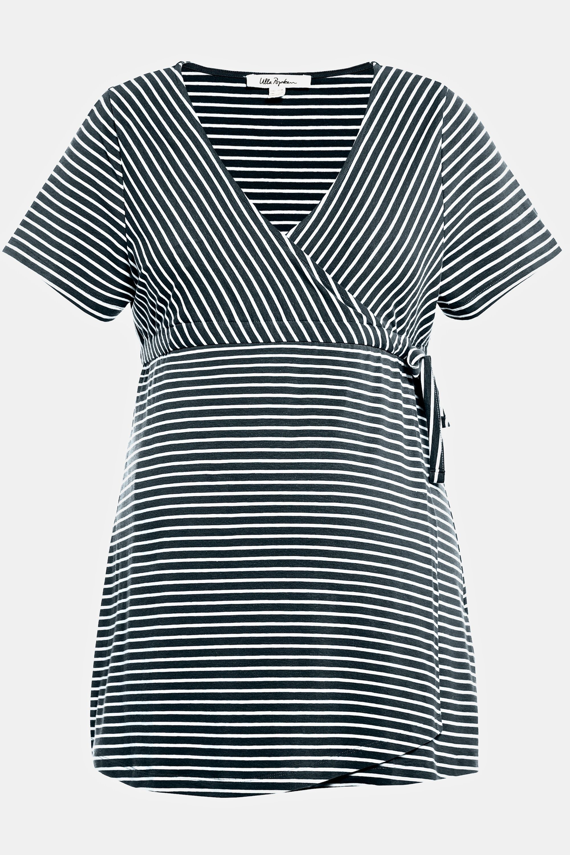 Ulla Popken Umstandsshirt Bellieva-T-Shirt Stillfunktion Ringel A-Linie