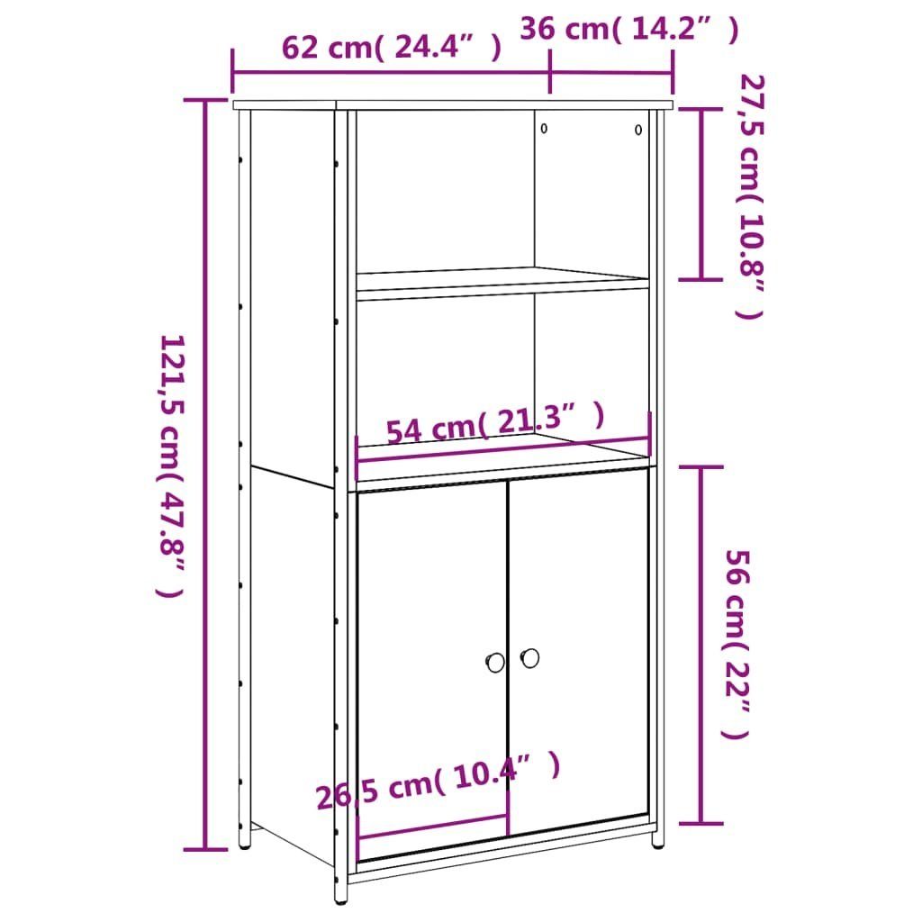 vidaXL Anrichte Highboard Sonoma-Eiche 62x36x121,5 cm Holzwerkstoff