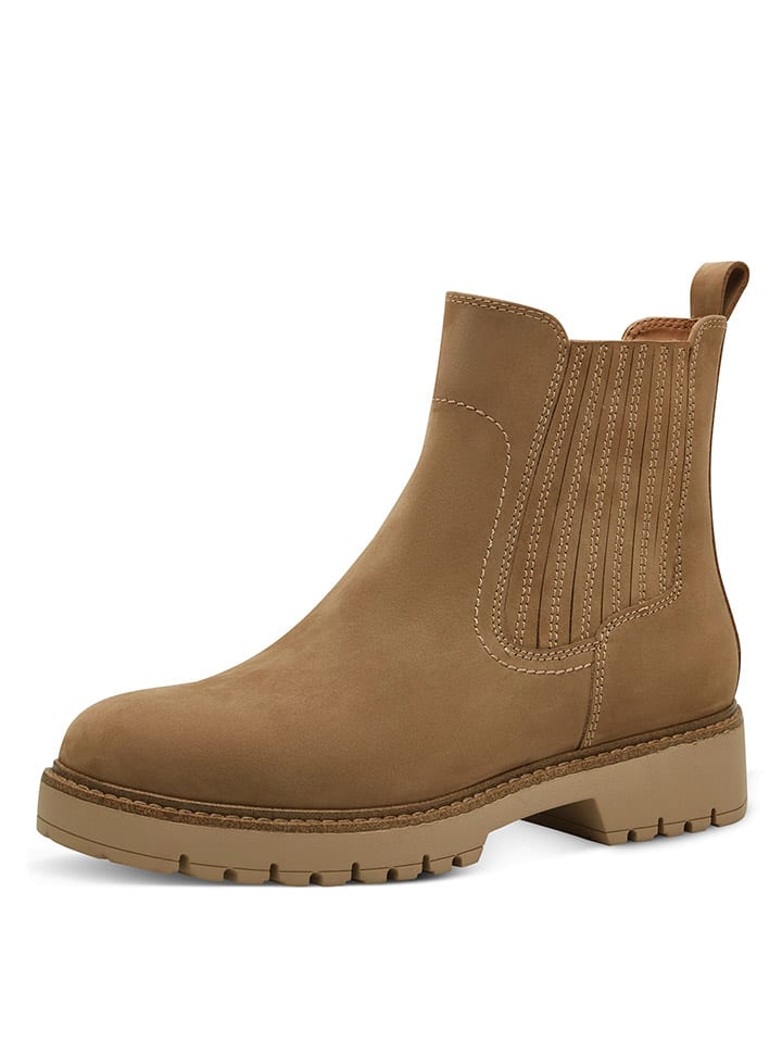 Tamaris Leder-Boots in Beige günstig kaufen