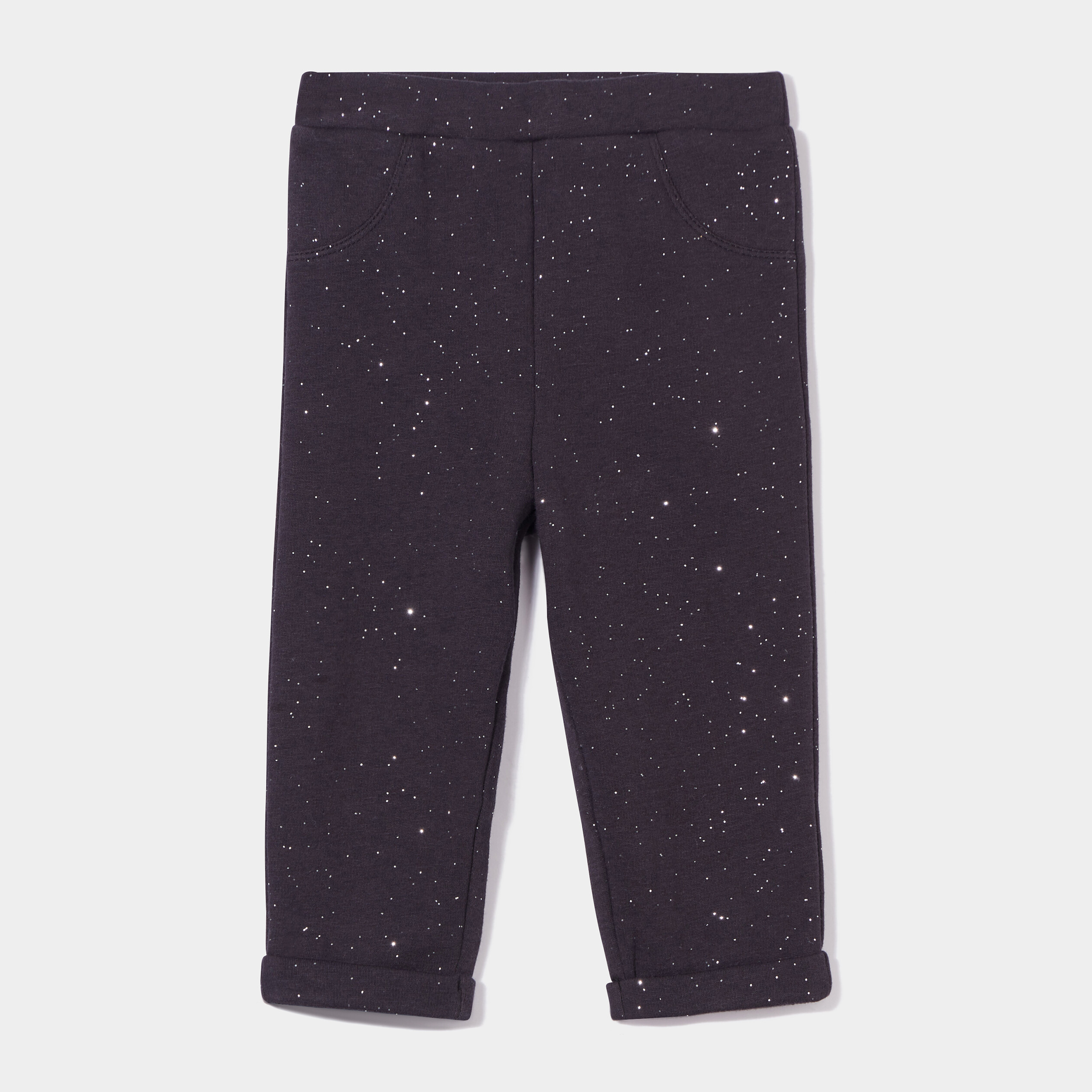 Pantalon doublé à paillettes gris foncé bébé fille | La Halle