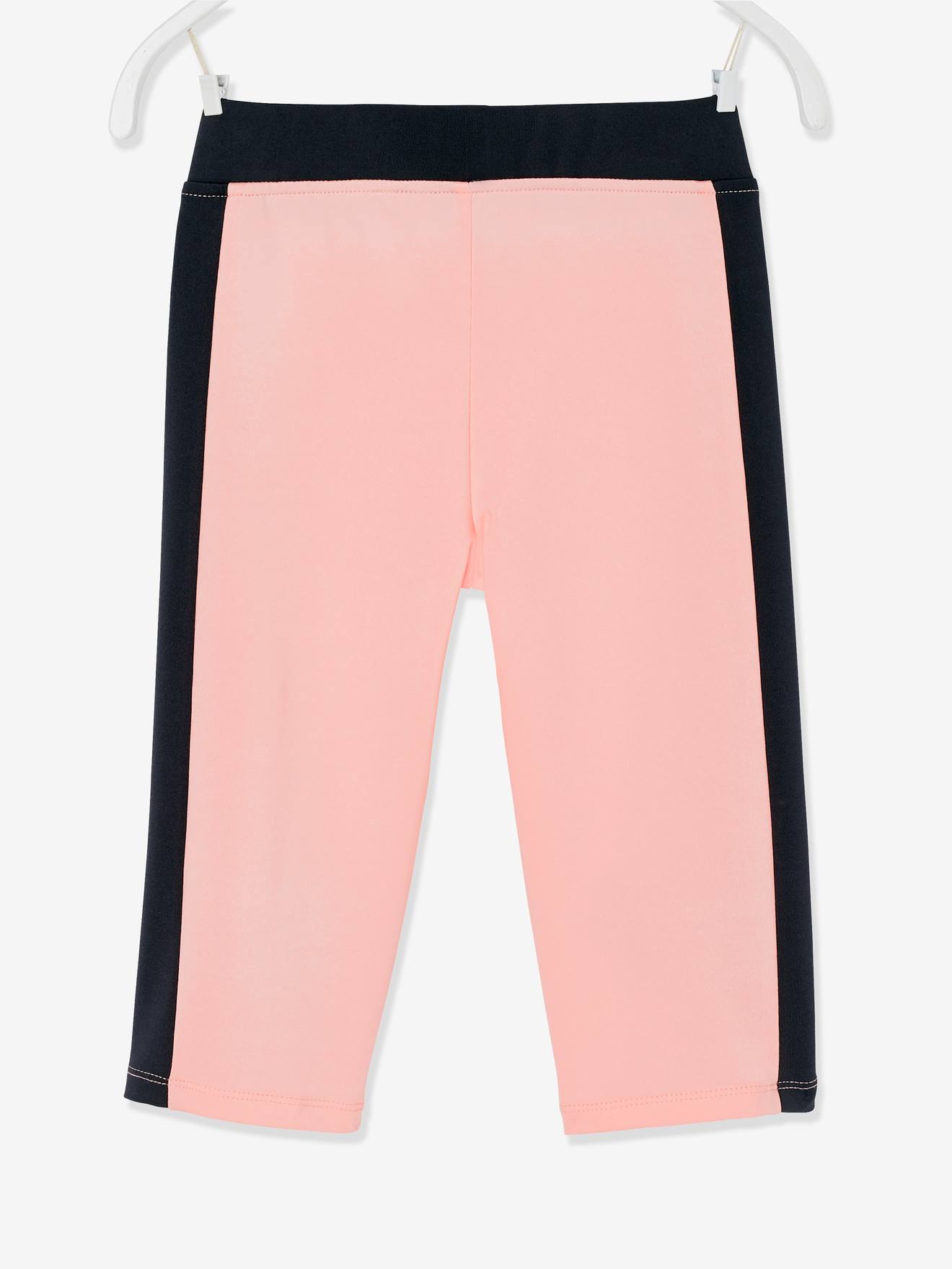 Legging de sport mi- mollet fille en matière technique rose pâle