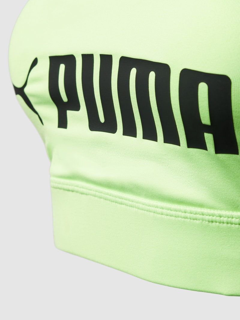 Bralette mit Label-Print in neon gelb