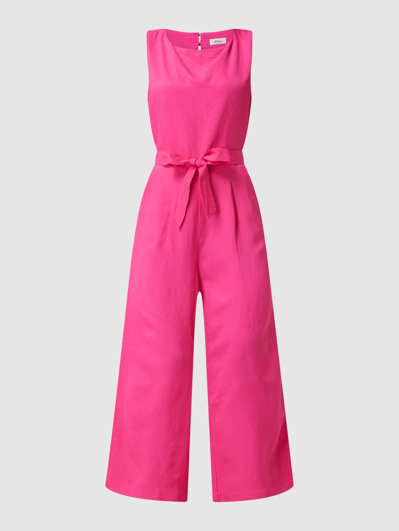 Jumpsuit mit Leinen-Anteil in pink