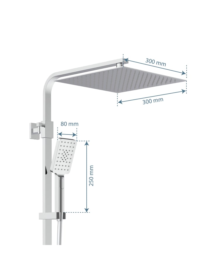 Schütte Duschset OCEAN in Chrom/Anthrazit, mit Thermostat - (L) 55 x (B) 35 x (H) 120 cm günstig kaufen onesize