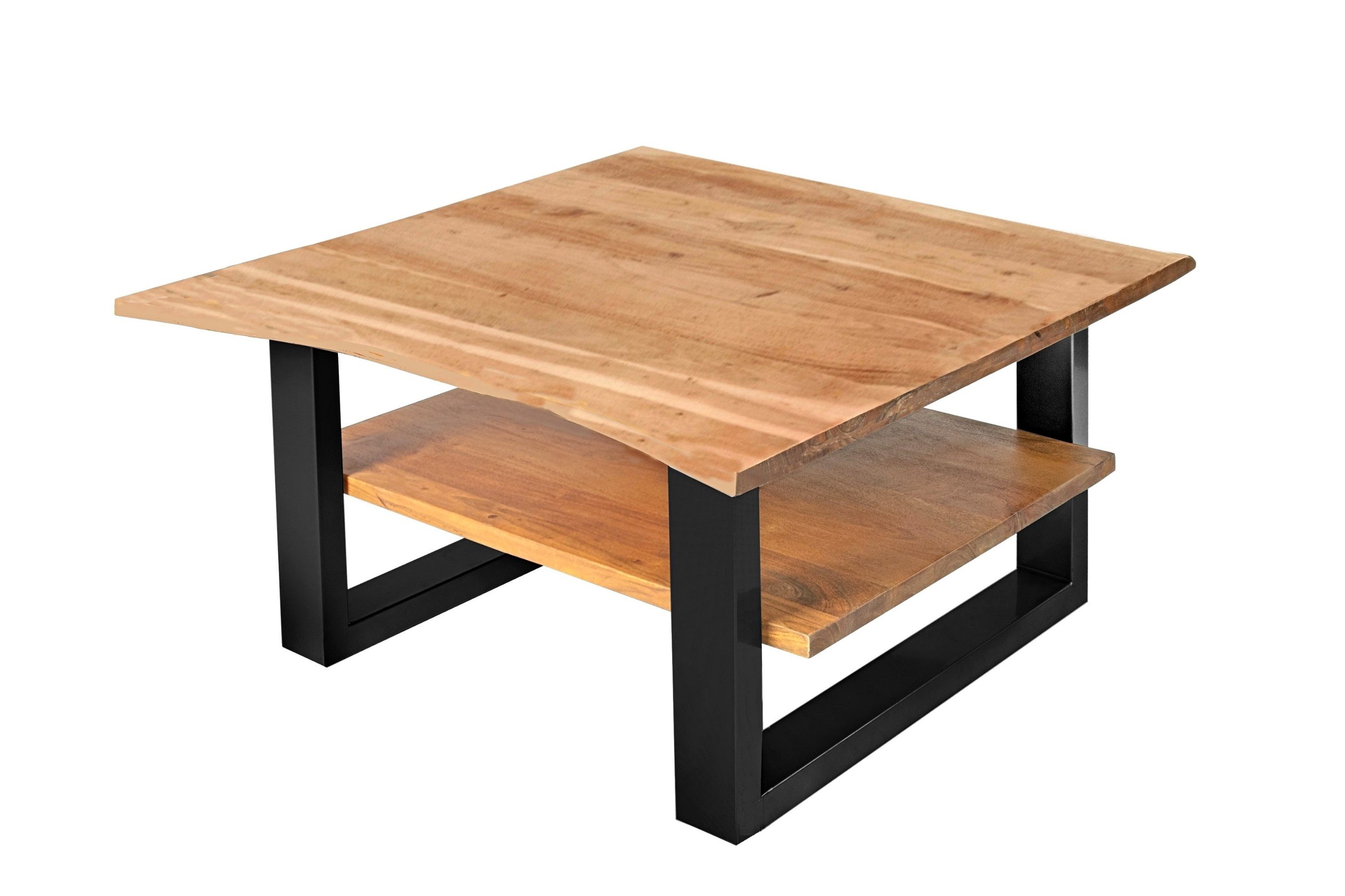 Junado® Couchtisch Patrick, Akazie Massivholz, Stärke Tischplatte 26mm, natürliche Baumkante