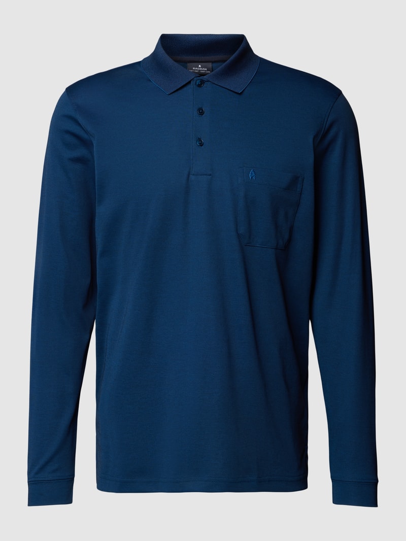 Poloshirt im langärmeligen Design in petrol