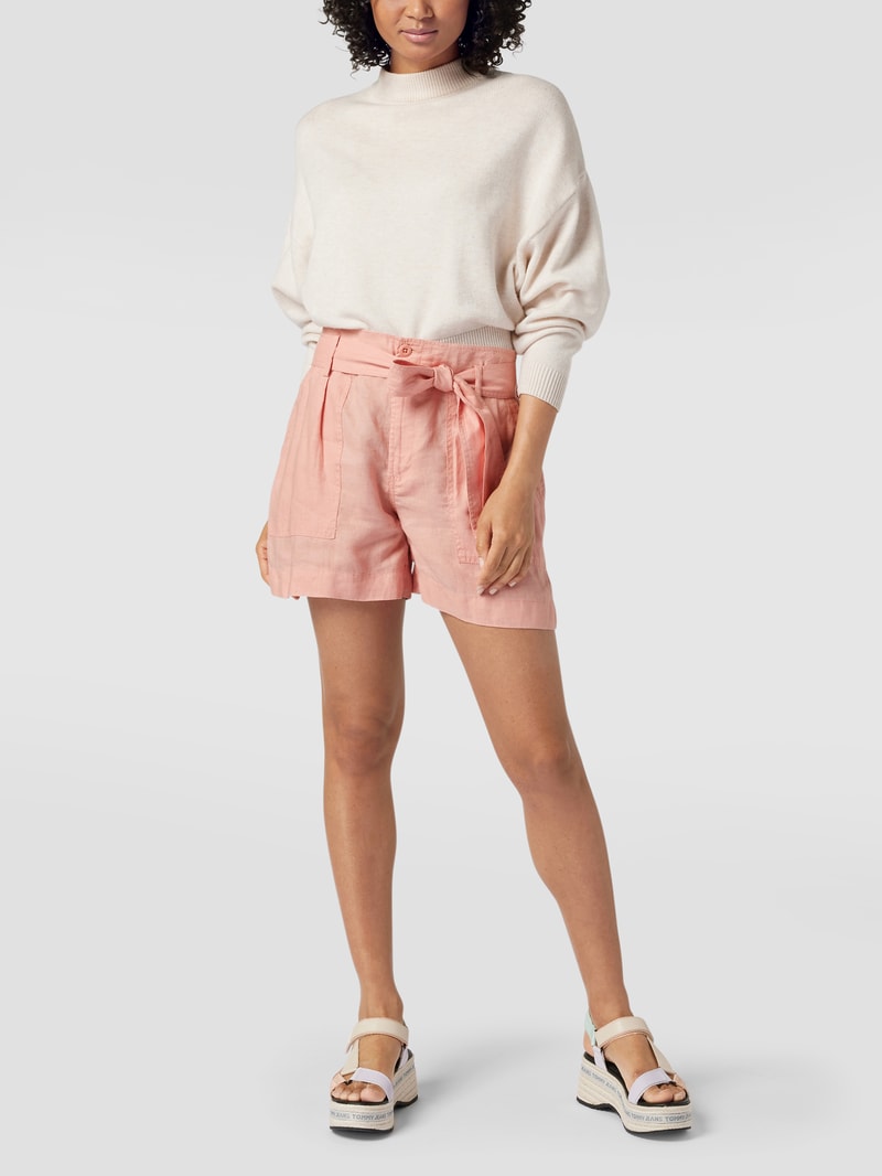 Shorts aus Leinen in altrosa